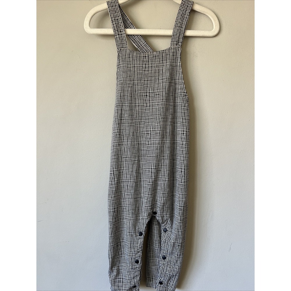 Sweet Bamboo Black White Grid Overalls One Piece Size 18-24M